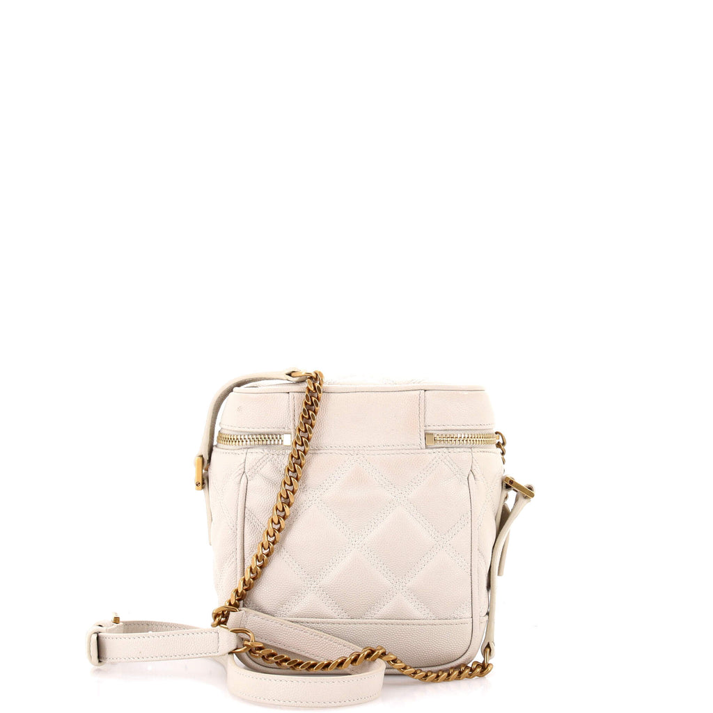 80's Vanity Bag Quilted Leather