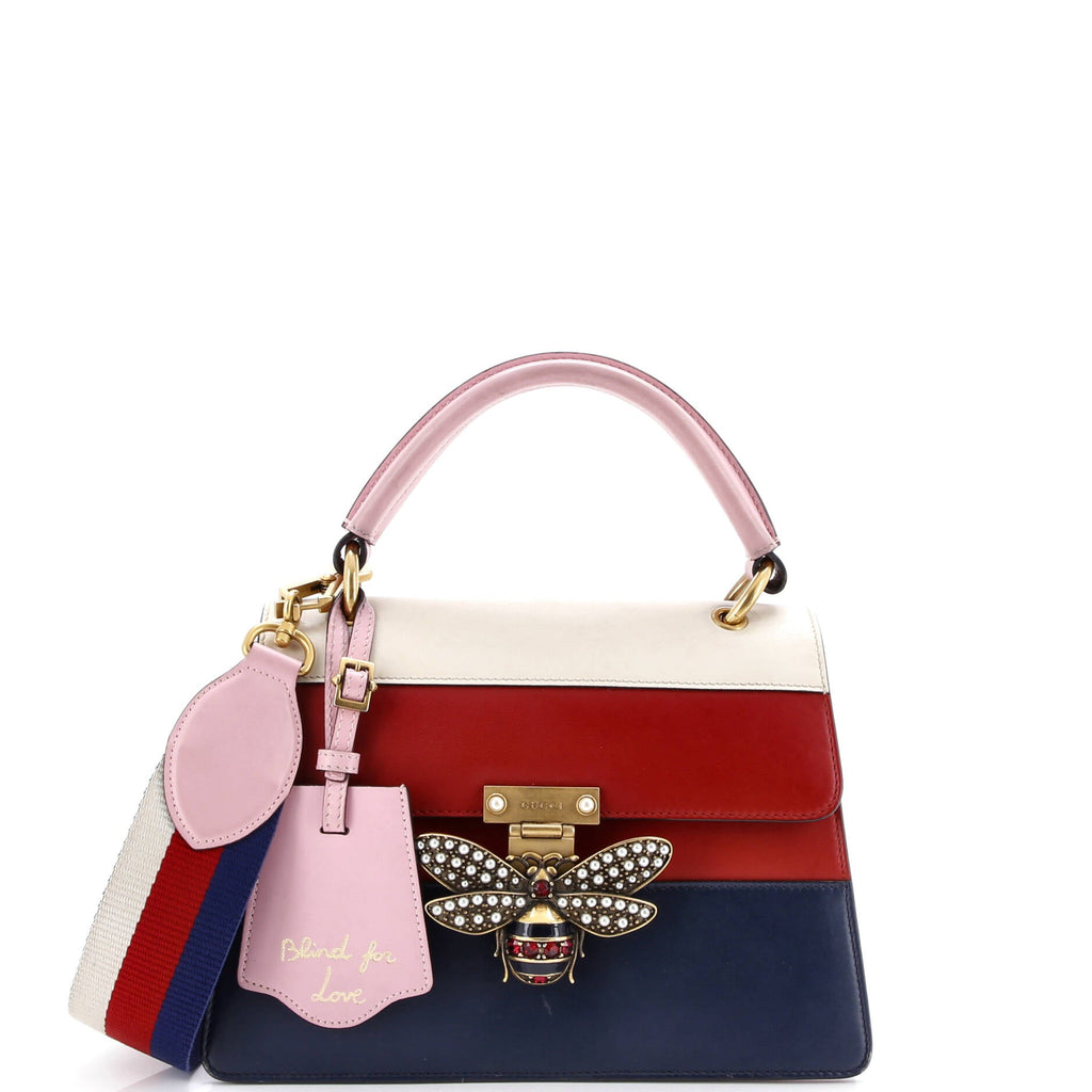Queen Margaret Top Handle Bag Colorblock Leather Small