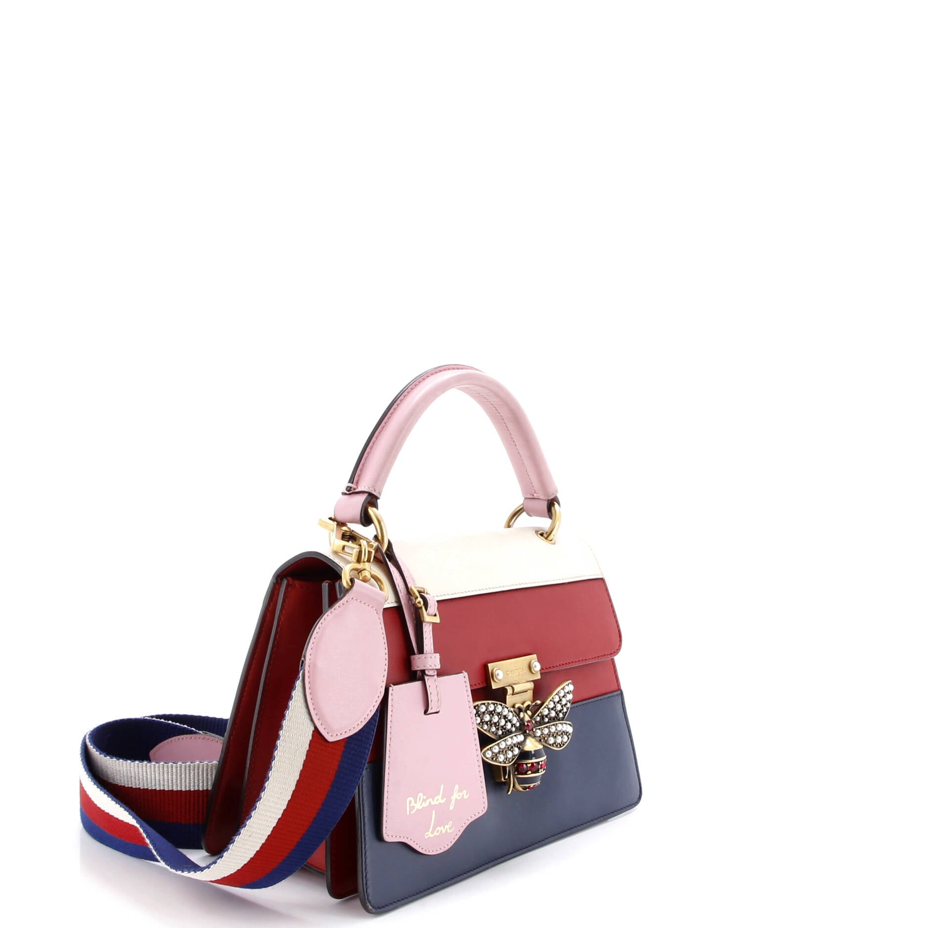 Queen Margaret Top Handle Bag Colorblock Leather Small