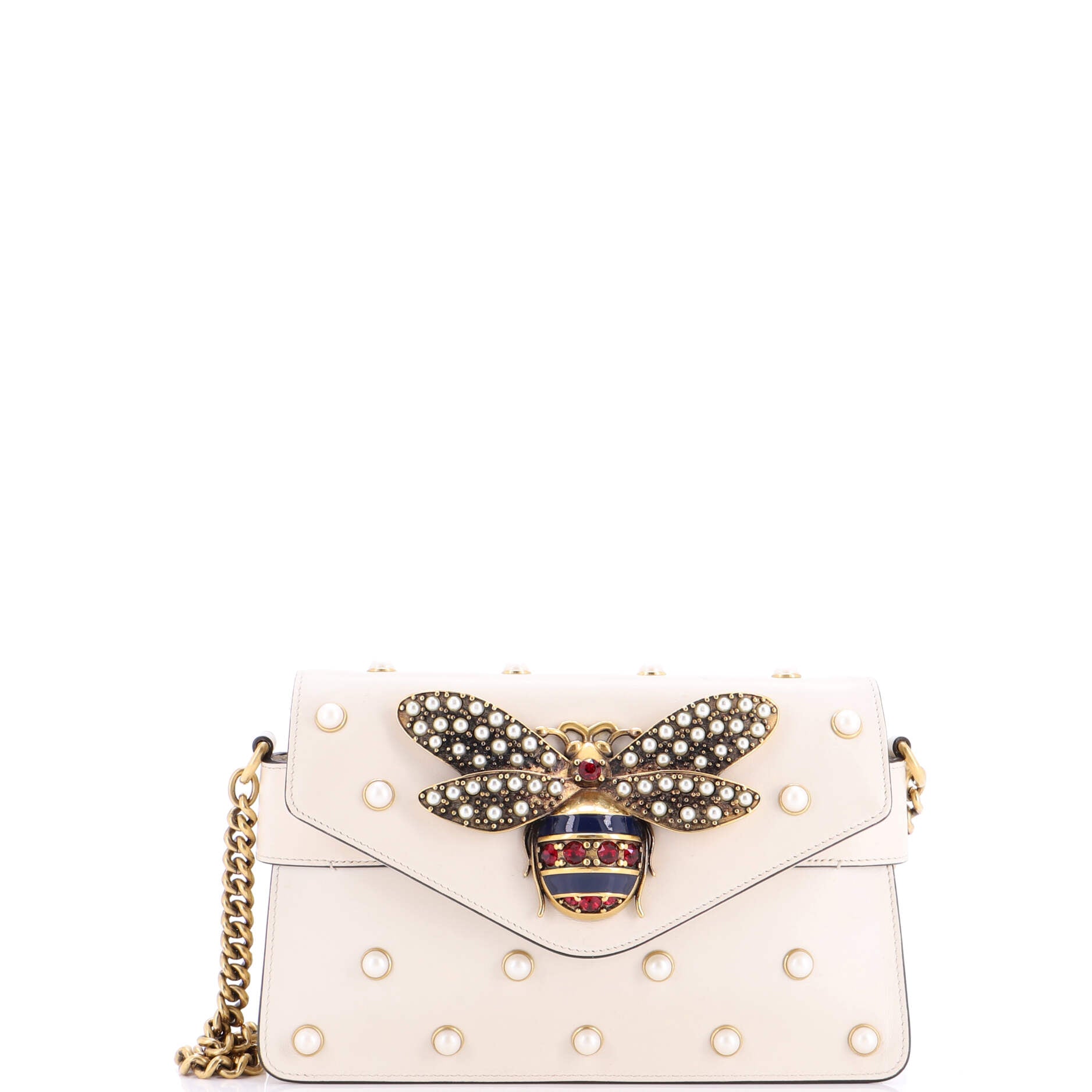 Broadway Pearly Bee Shoulder Bag Embellished Leather Mini