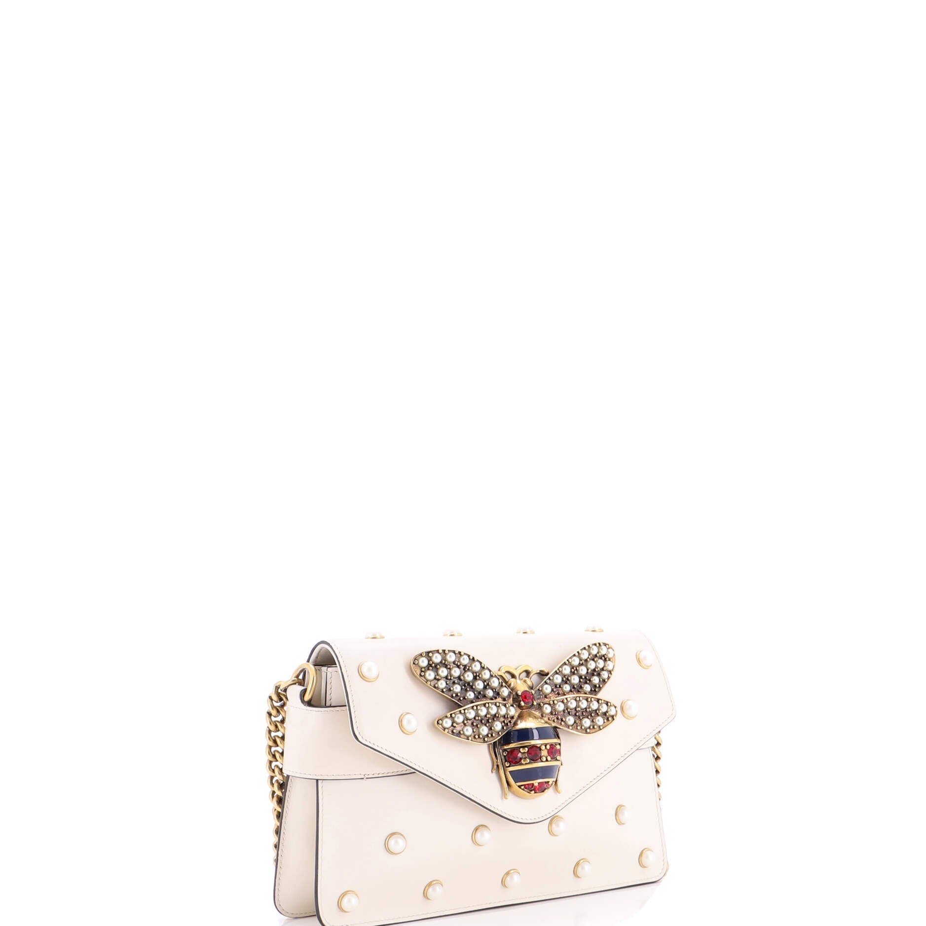 Broadway Pearly Bee Shoulder Bag Embellished Leather Mini