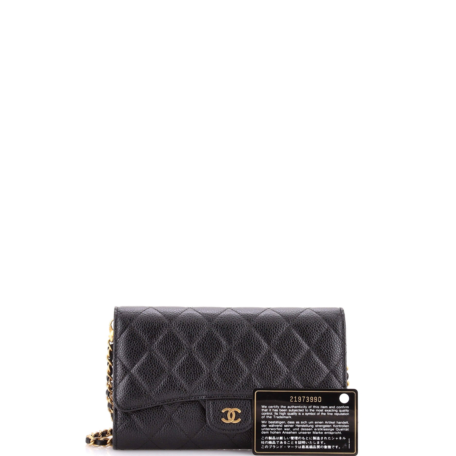 Wallet on Short Chain Quilted Caviar