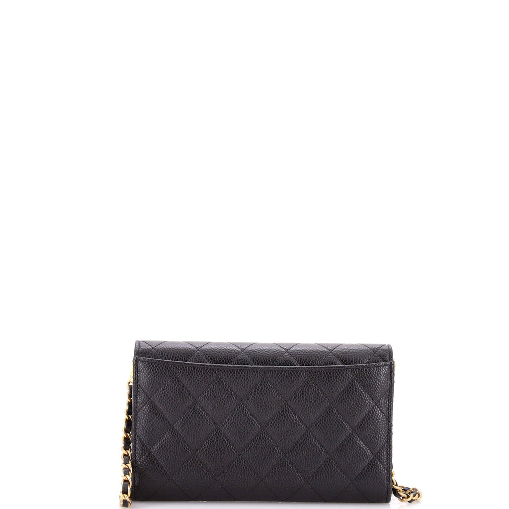 Wallet on Short Chain Quilted Caviar