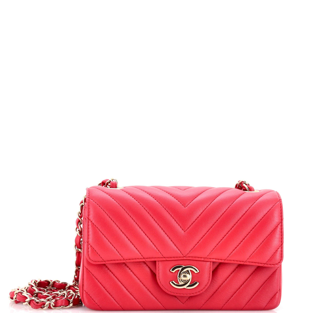Classic Single Flap Bag Chevron Lambskin Mini