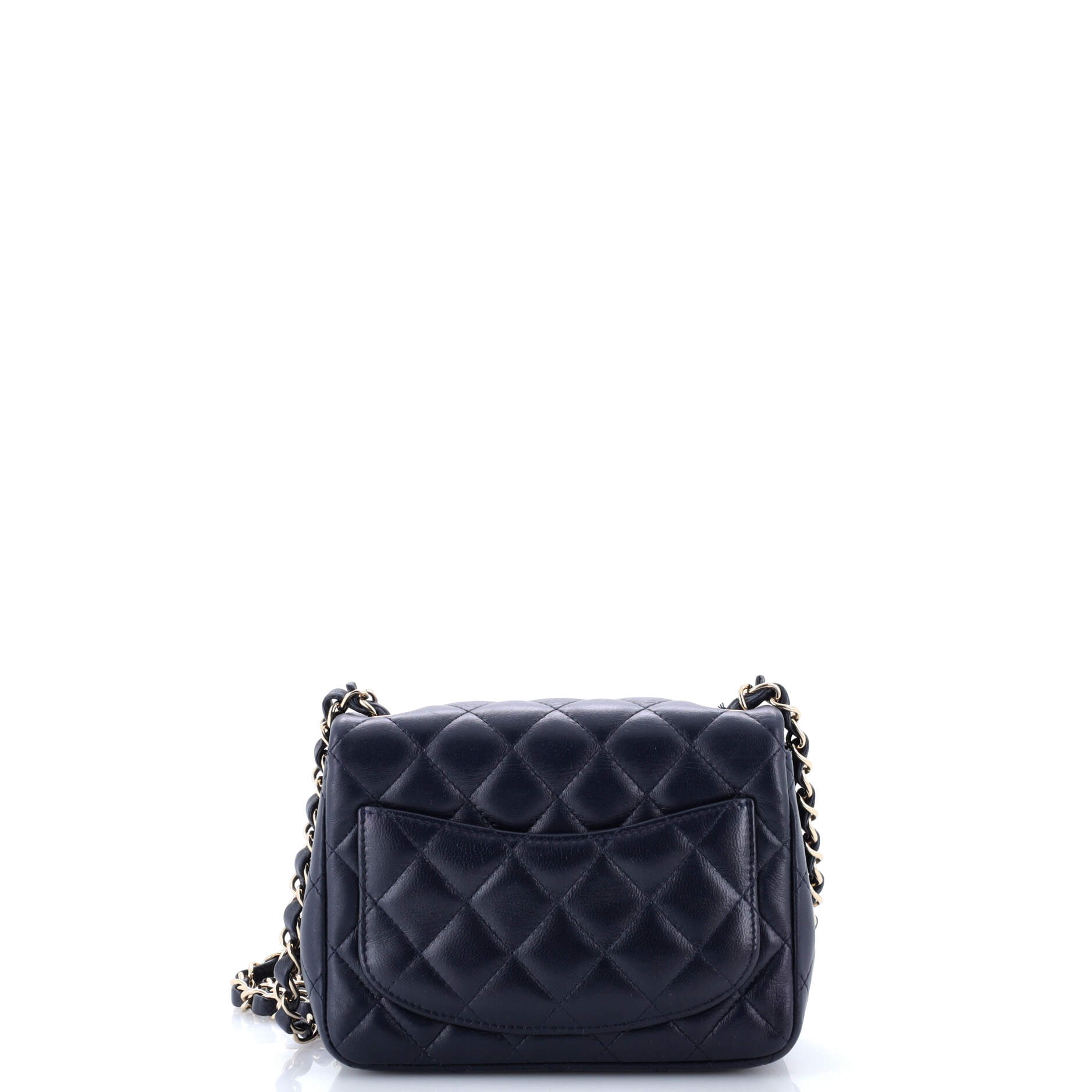 Square Classic Single Flap Bag Quilted Lambskin Mini