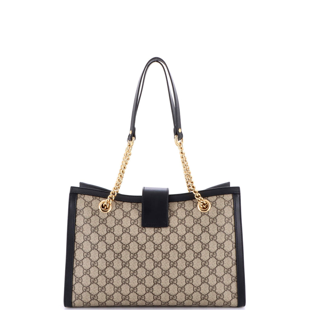 Padlock Chain Tote GG Coated Canvas with Leather Medium