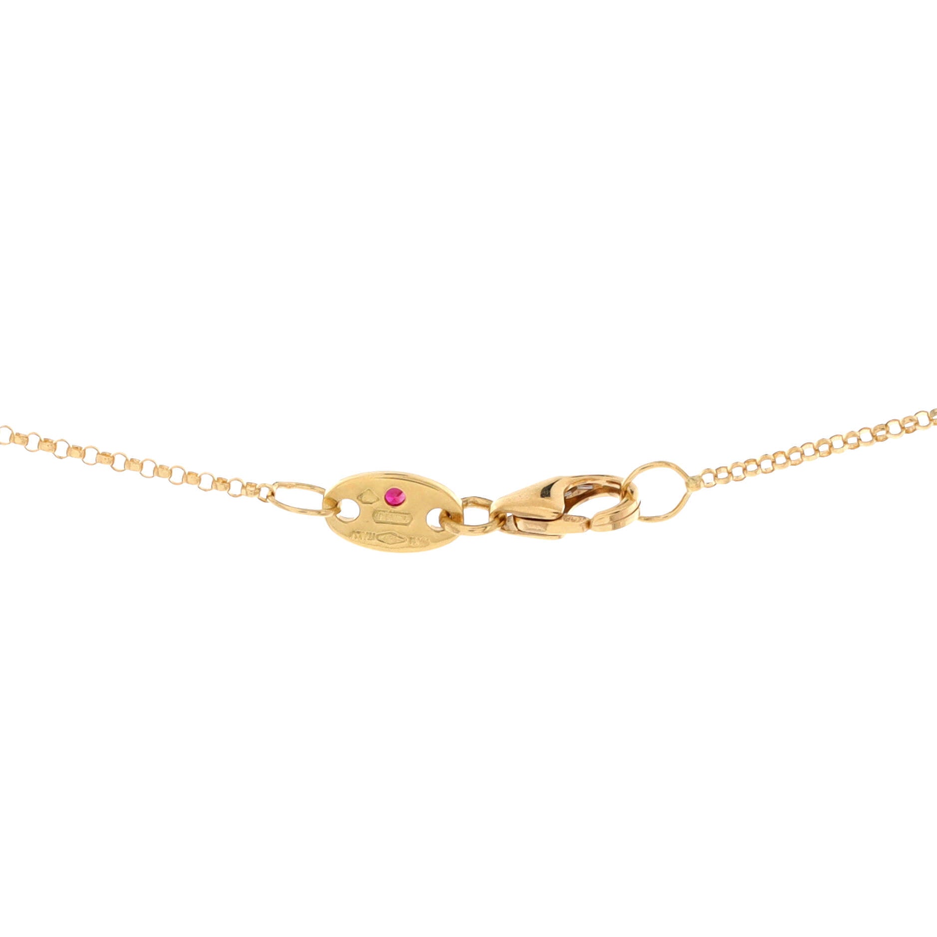 Princess Flower Pendant Necklace 18K Yellow Gold with Diamonds Medium