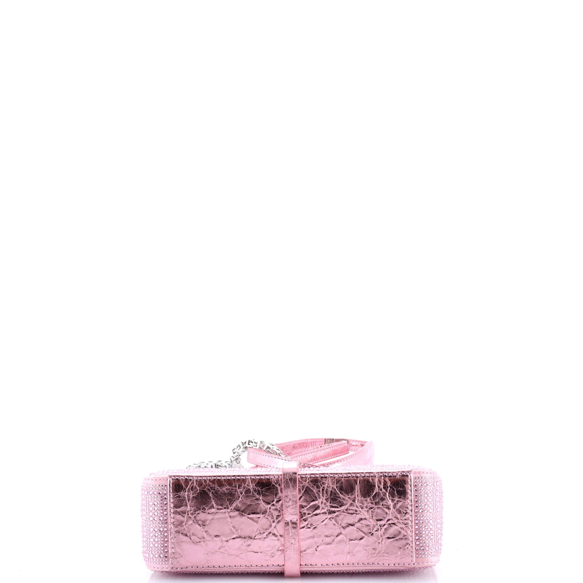 Cut Out Shoulder Bag Crystal Embellished Satin Mini