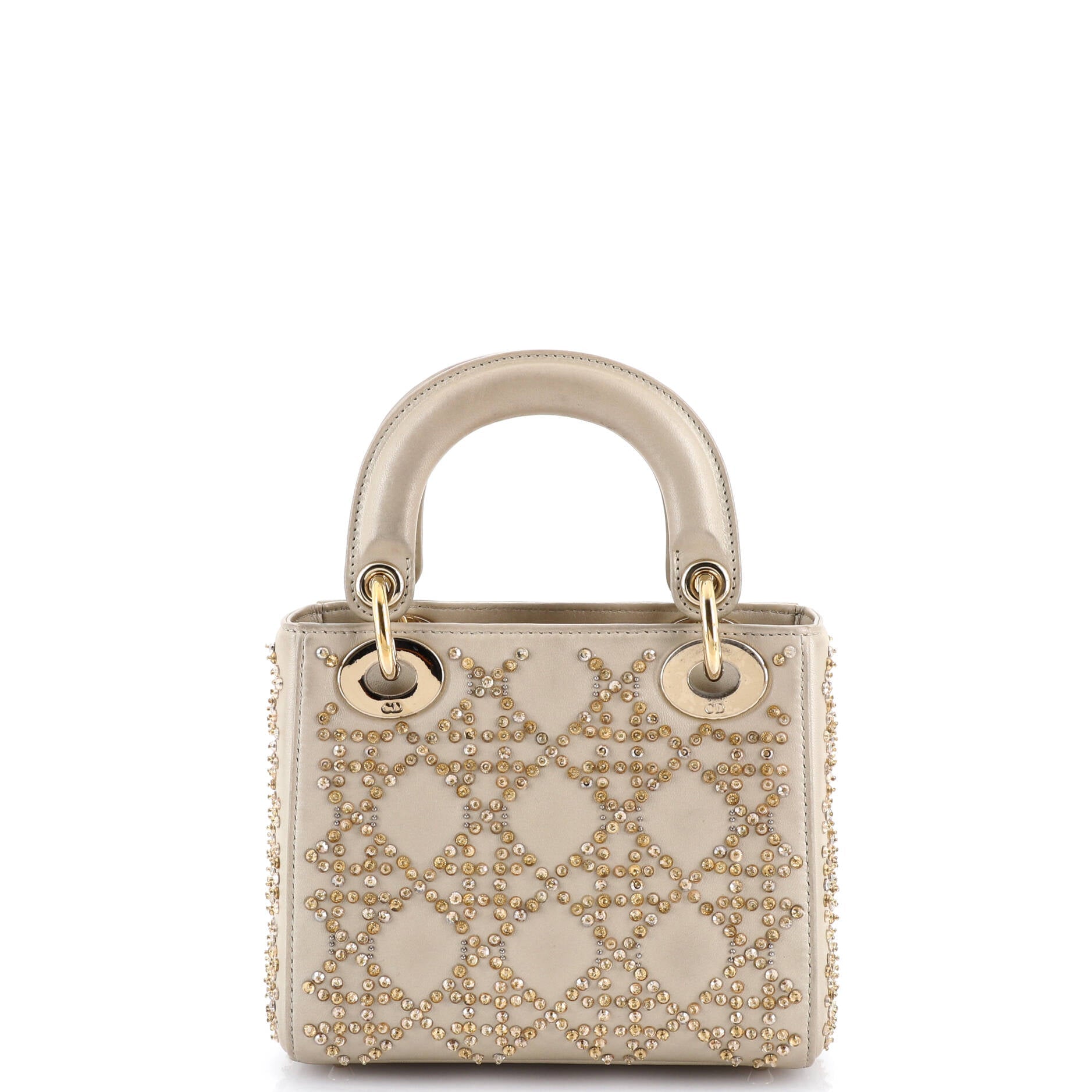 Lady Dior Chain Bag Crystal Embellished Cannage Quilt Leather Mini
