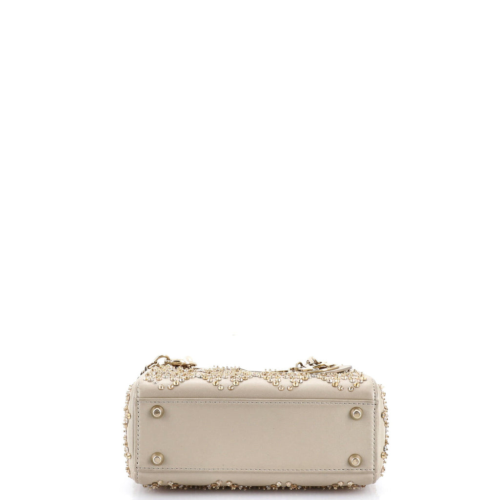 Lady Dior Chain Bag Crystal Embellished Cannage Quilt Leather Mini
