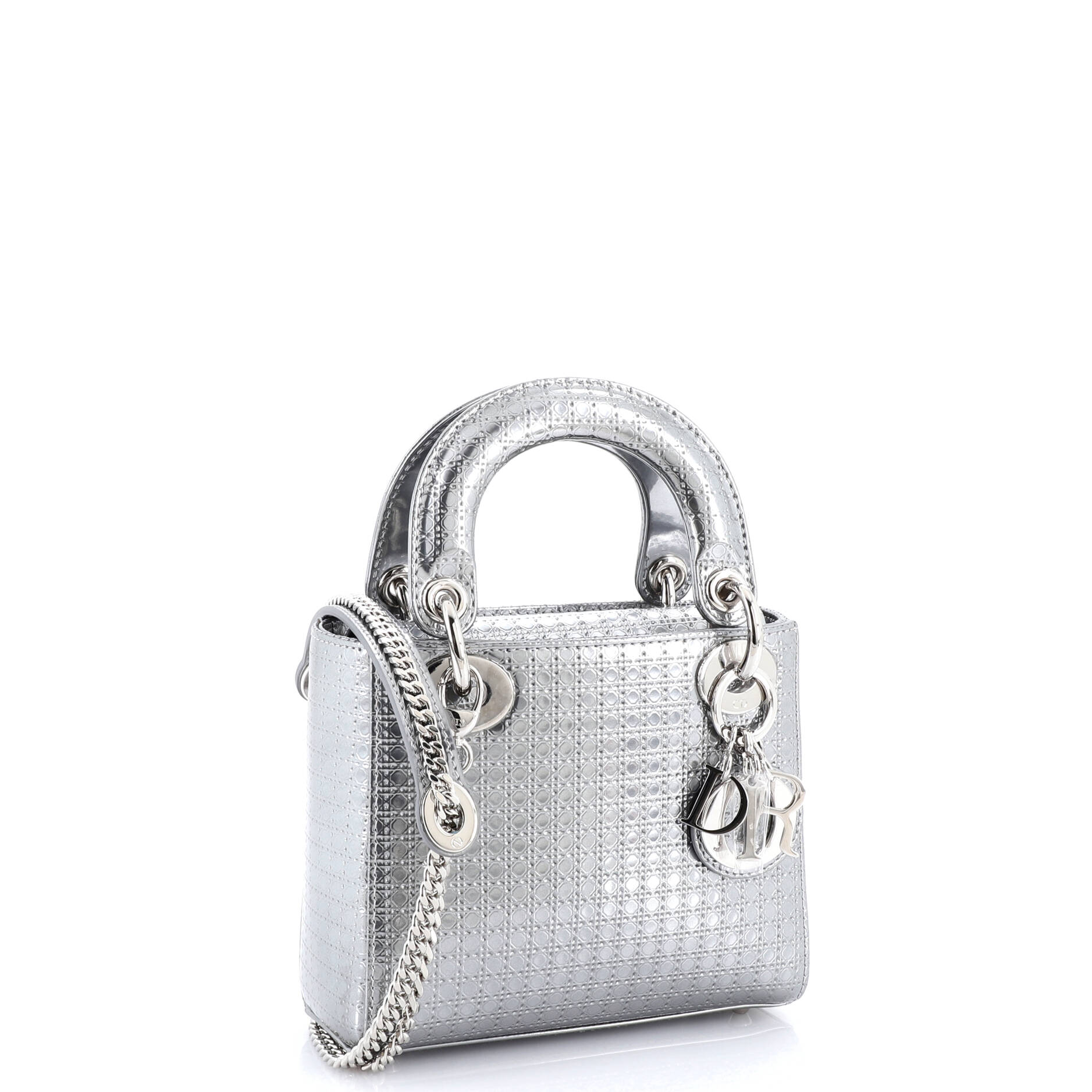 Lady Dior Bag Micro Cannage Metallic Calfskin Mini