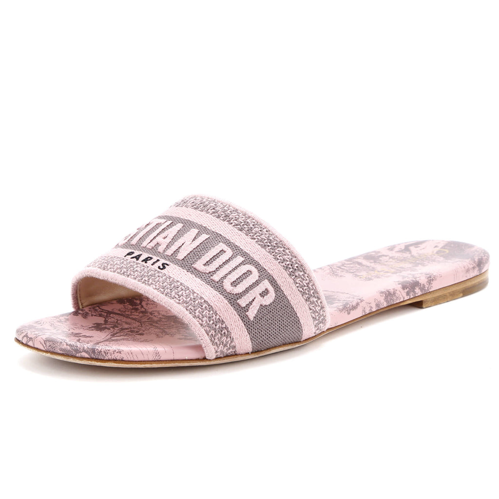 Women's Dway Flat Sandals Embroidered Canvas