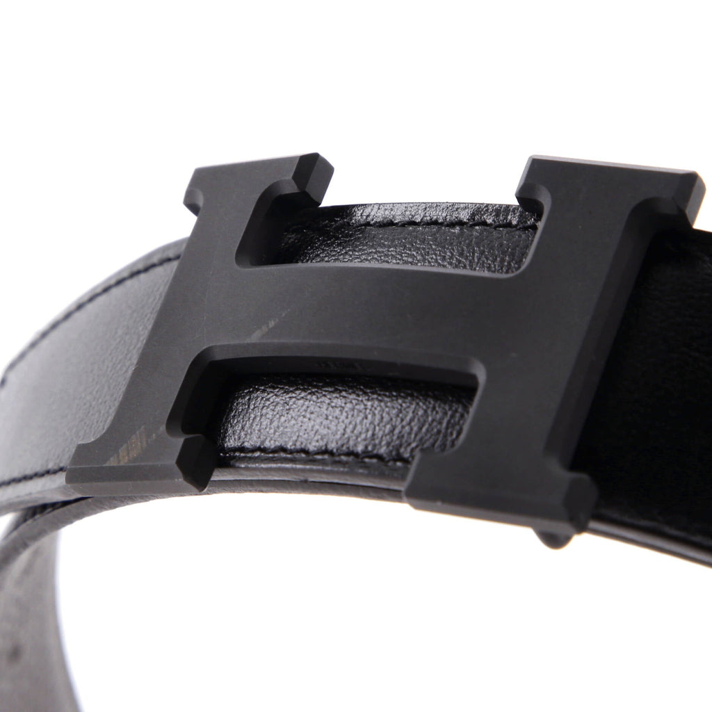 Constance Reversible Belt Leather with So Black Matte Hardware Wide 90