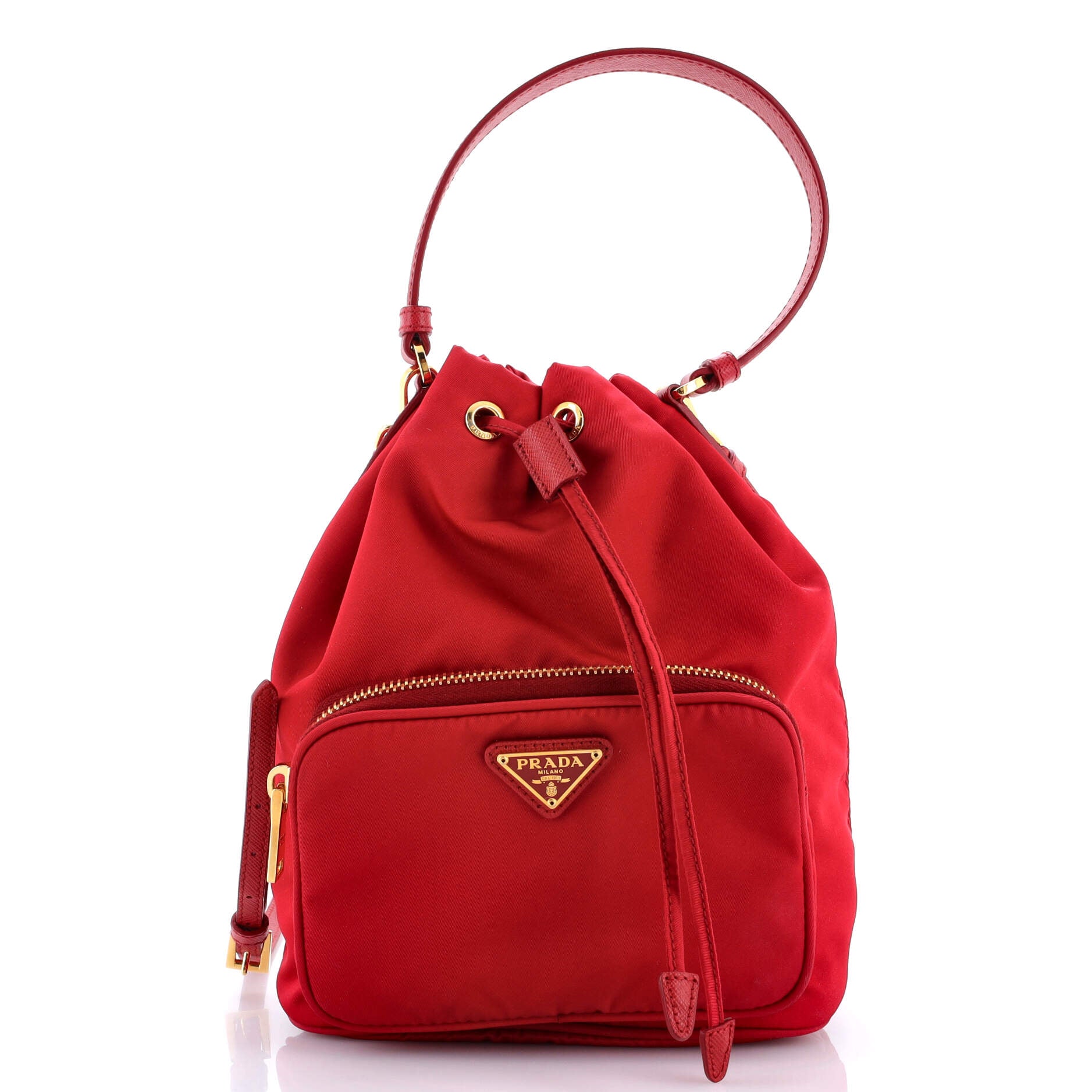 Drawstring Bucket Bag Tessuto Small