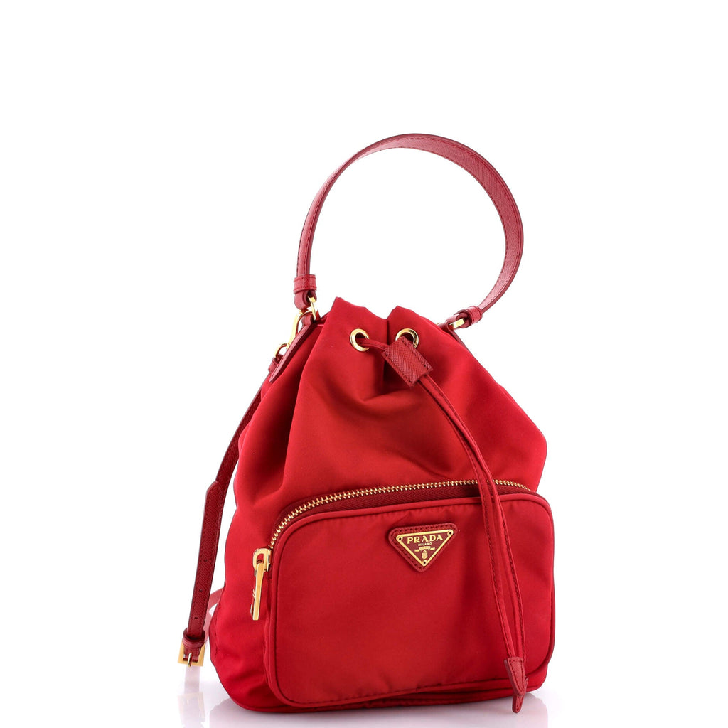Drawstring Bucket Bag Tessuto Small