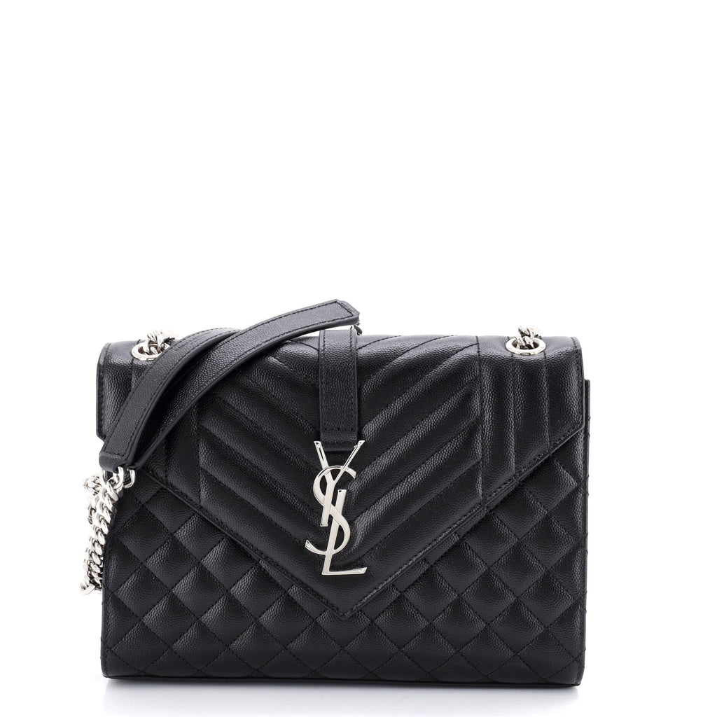 Classic Monogram Envelope Satchel Mixed Matelasse Leather Medium