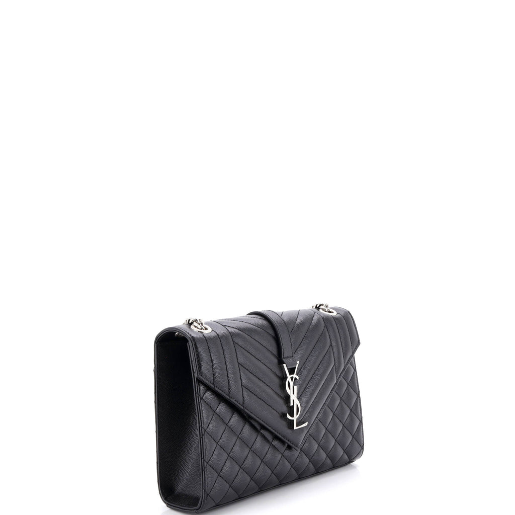 Classic Monogram Envelope Satchel Mixed Matelasse Leather Medium