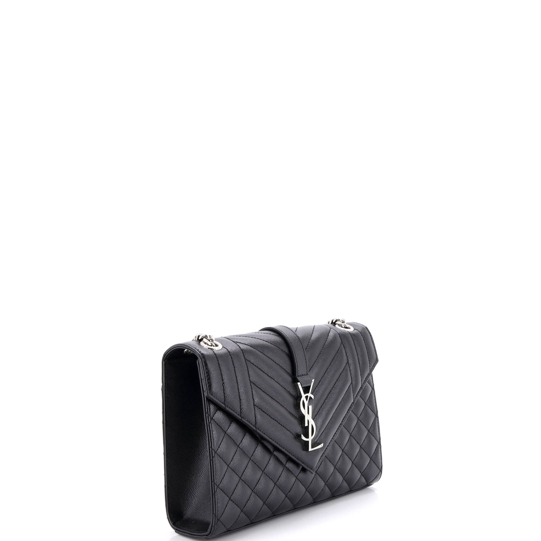 Classic Monogram Envelope Satchel Mixed Matelasse Leather Medium