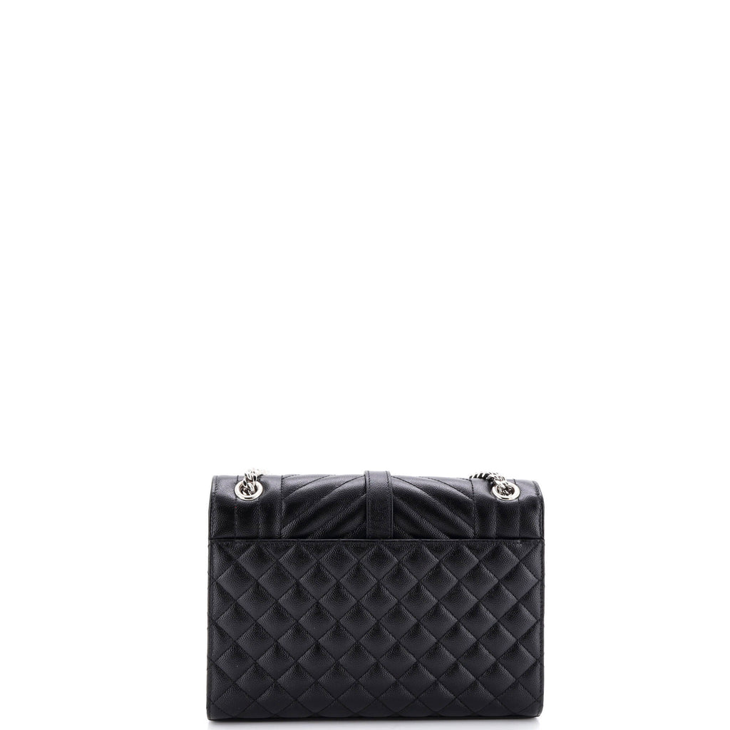 Classic Monogram Envelope Satchel Mixed Matelasse Leather Medium