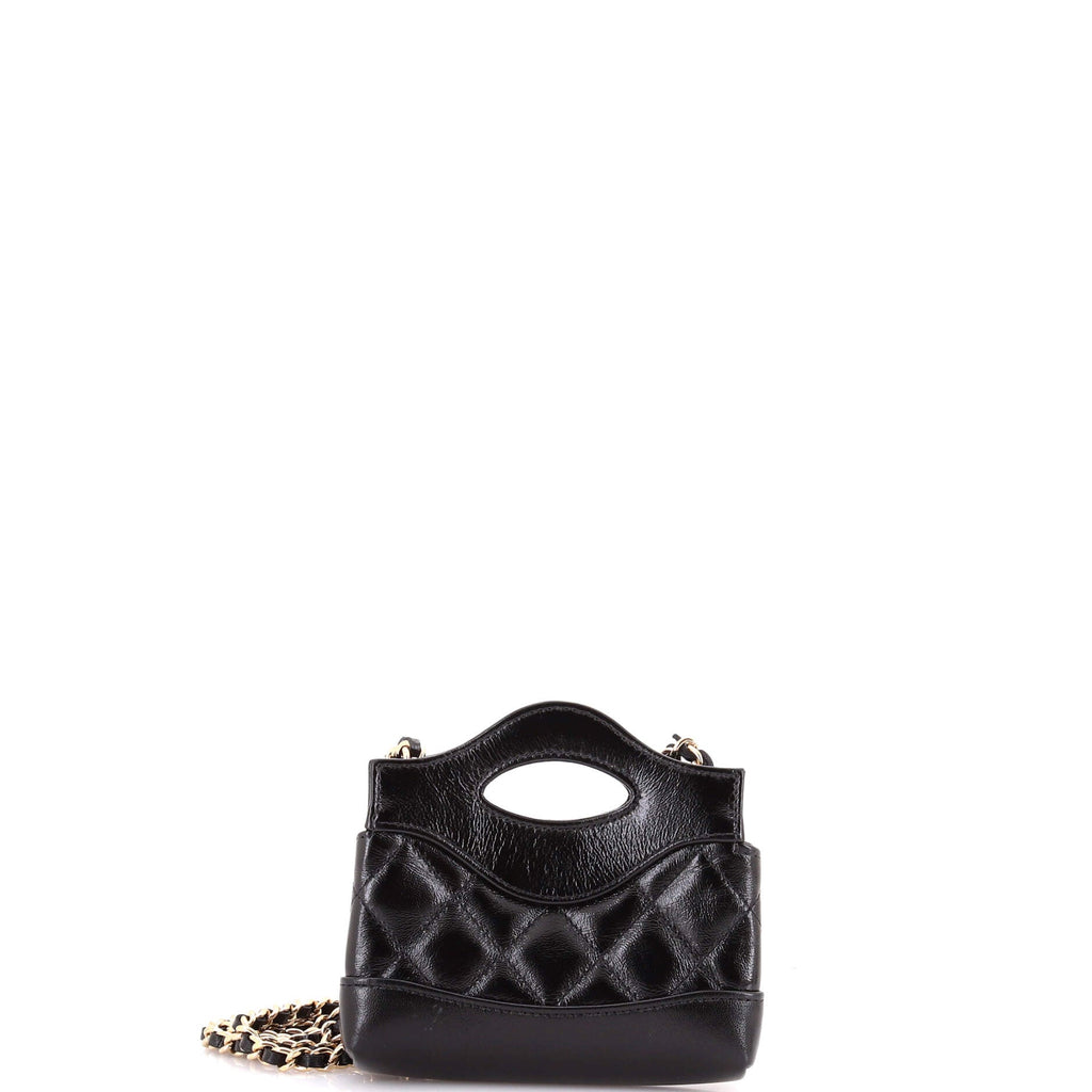 31 Shopping Bag Clutch with Chain Quilted Calfskin Nano