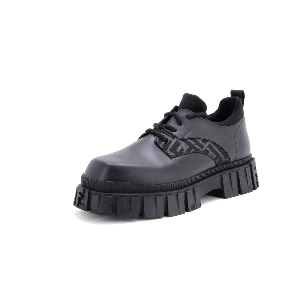 Fendi Force Oxfords Leather with Zucca Jacquard