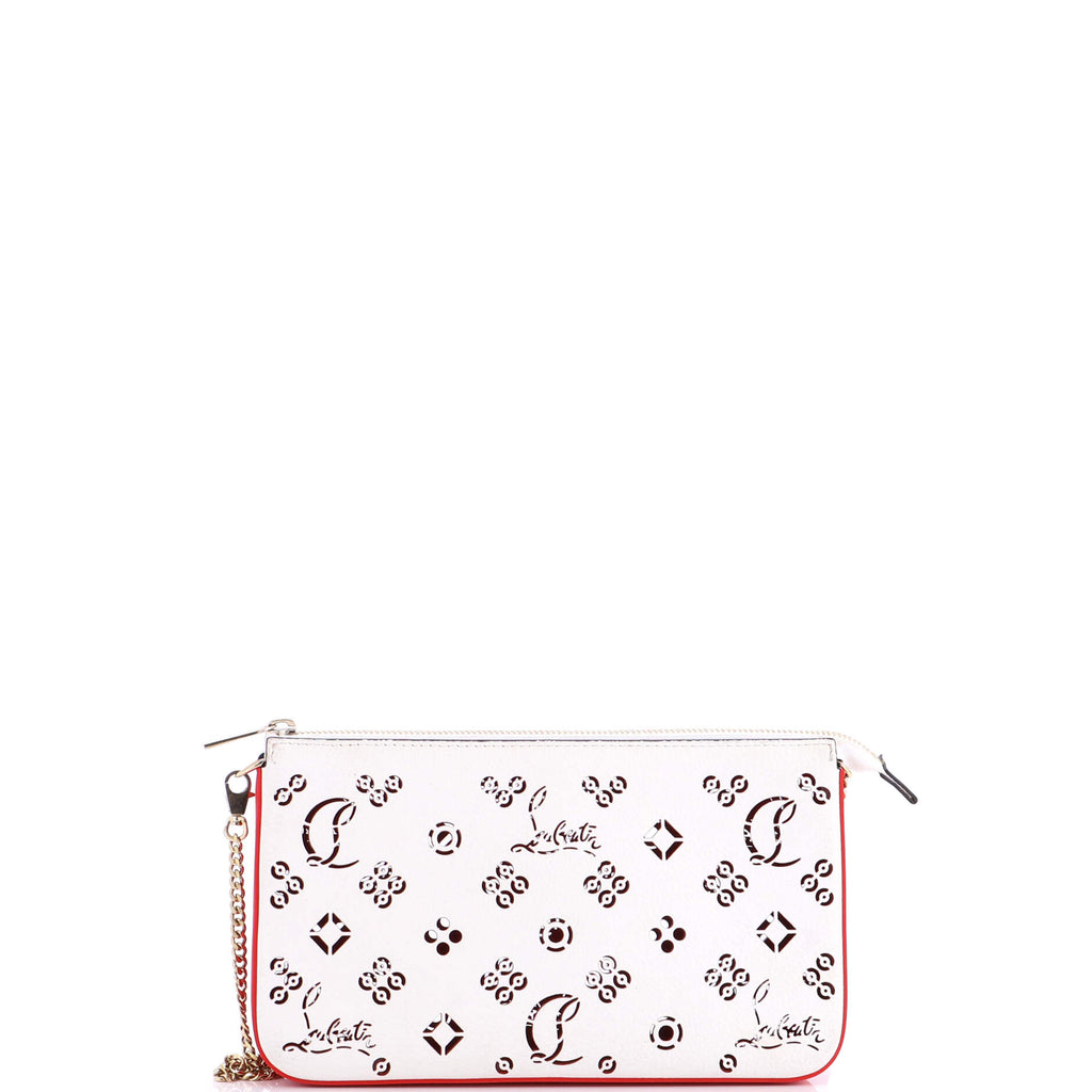 Loubila Chain Clutch Perforated Leather