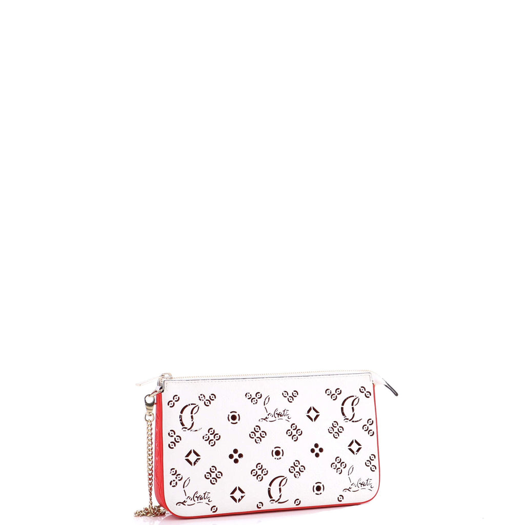 Loubila Chain Clutch Perforated Leather