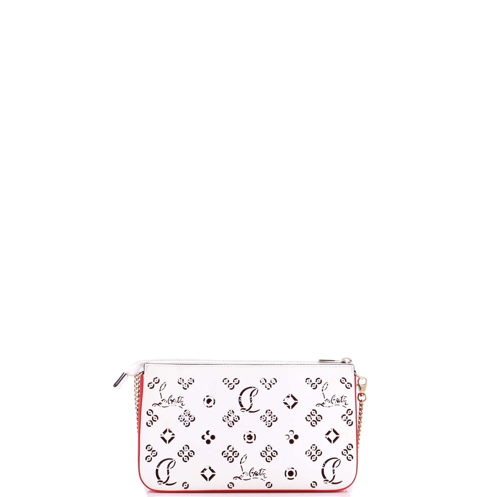 Loubila Chain Clutch Perforated Leather