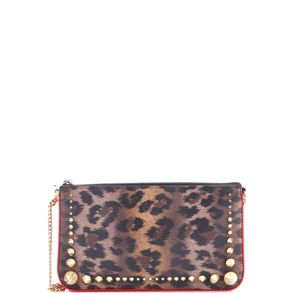 Loubila Chain Clutch Spiked Leather