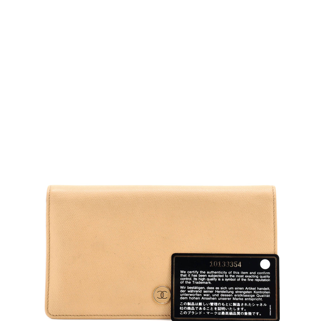 CC Button Bi-Fold Wallet Leather Long