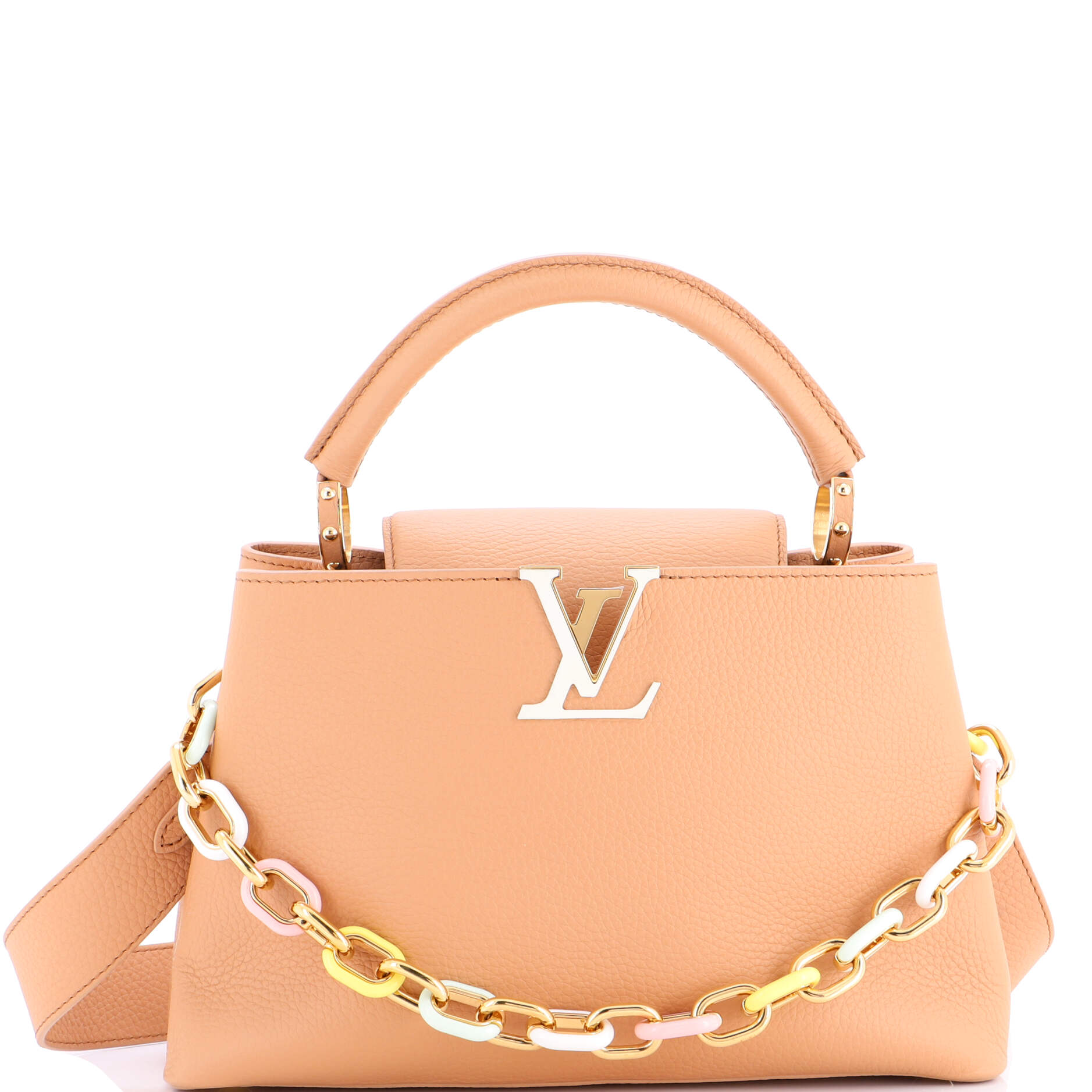 Capucines Resin Chain Bag Leather MM