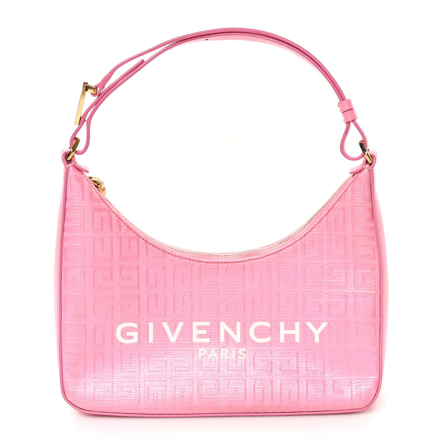 Coated Canvas Logo 4G Embossed Small Moon Cut Out Shoulder Bag Pink