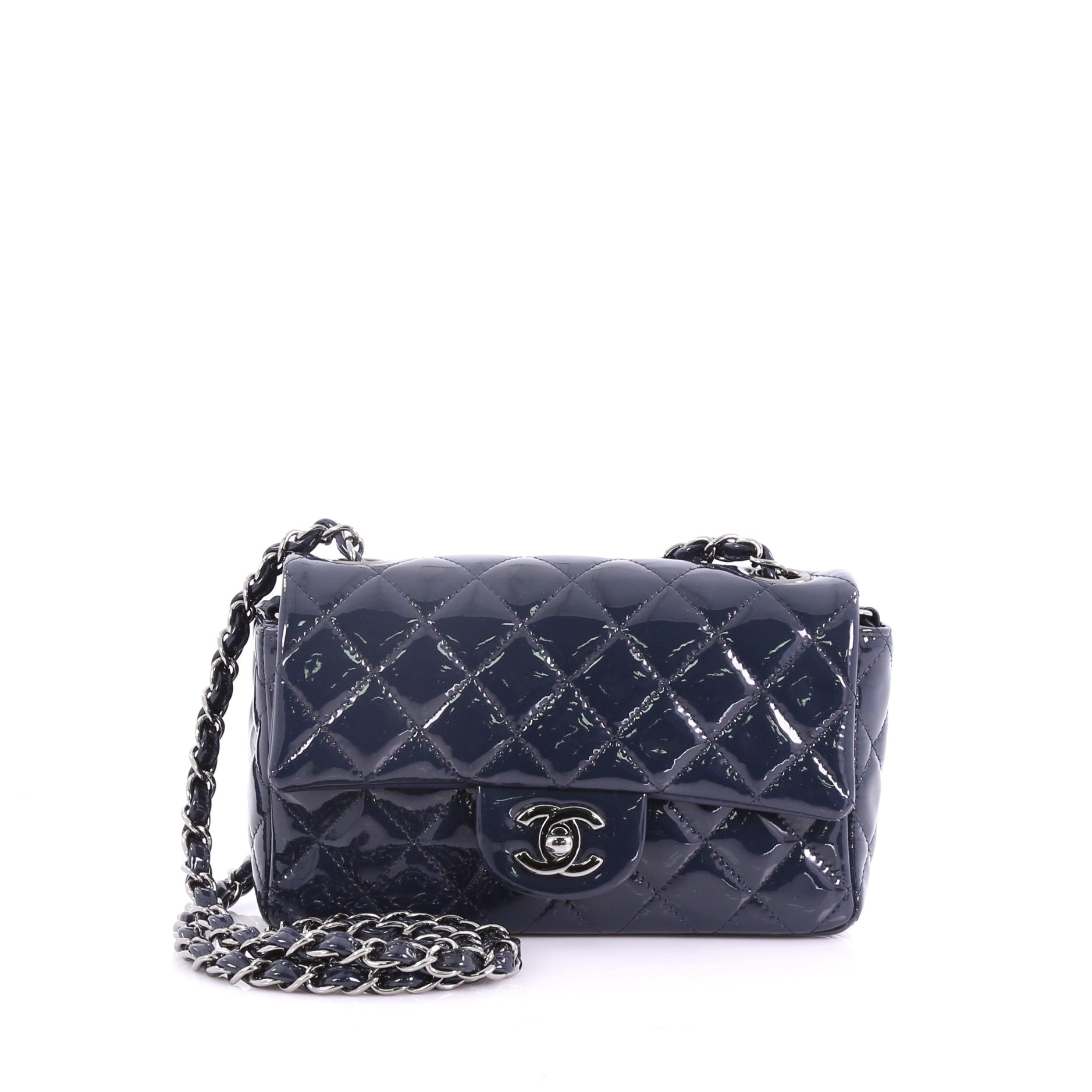 Classic Single Flap Bag Quilted Patent Mini
