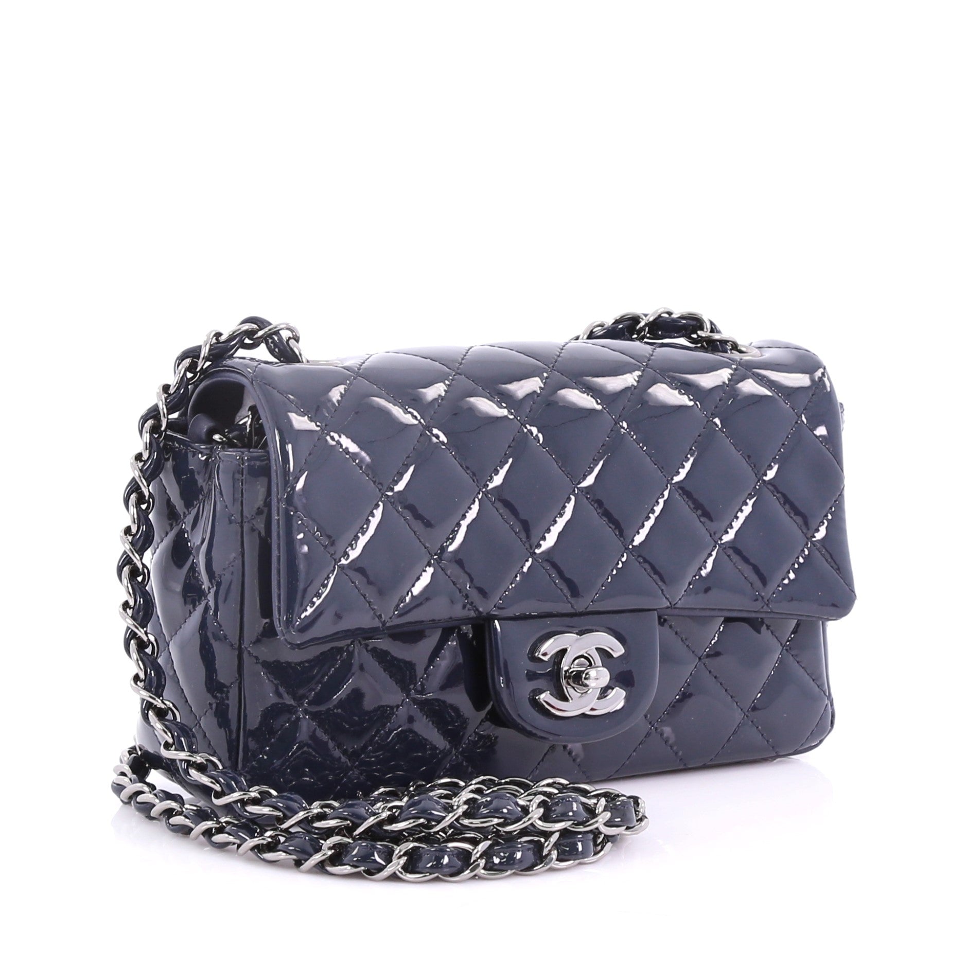 Classic Single Flap Bag Quilted Patent Mini