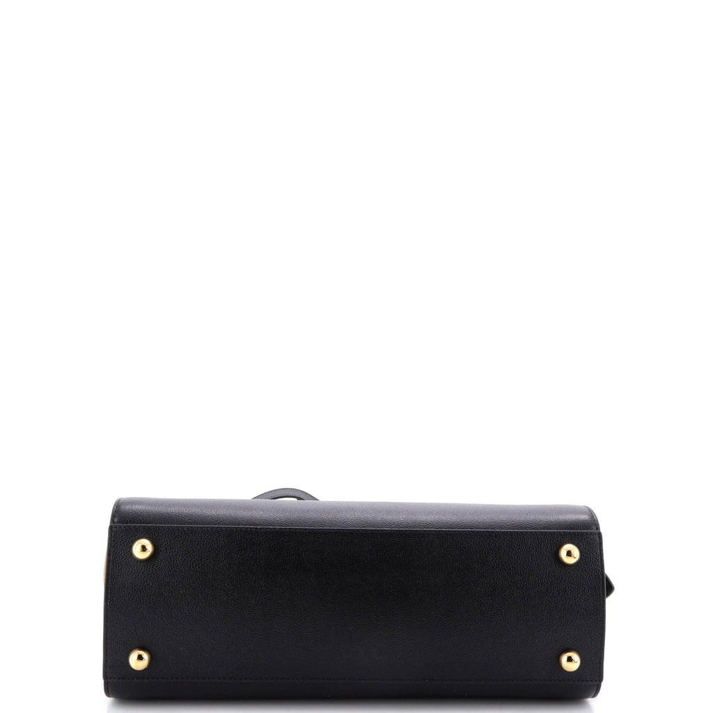 Banwell Tote Leather and House Check Canvas Small