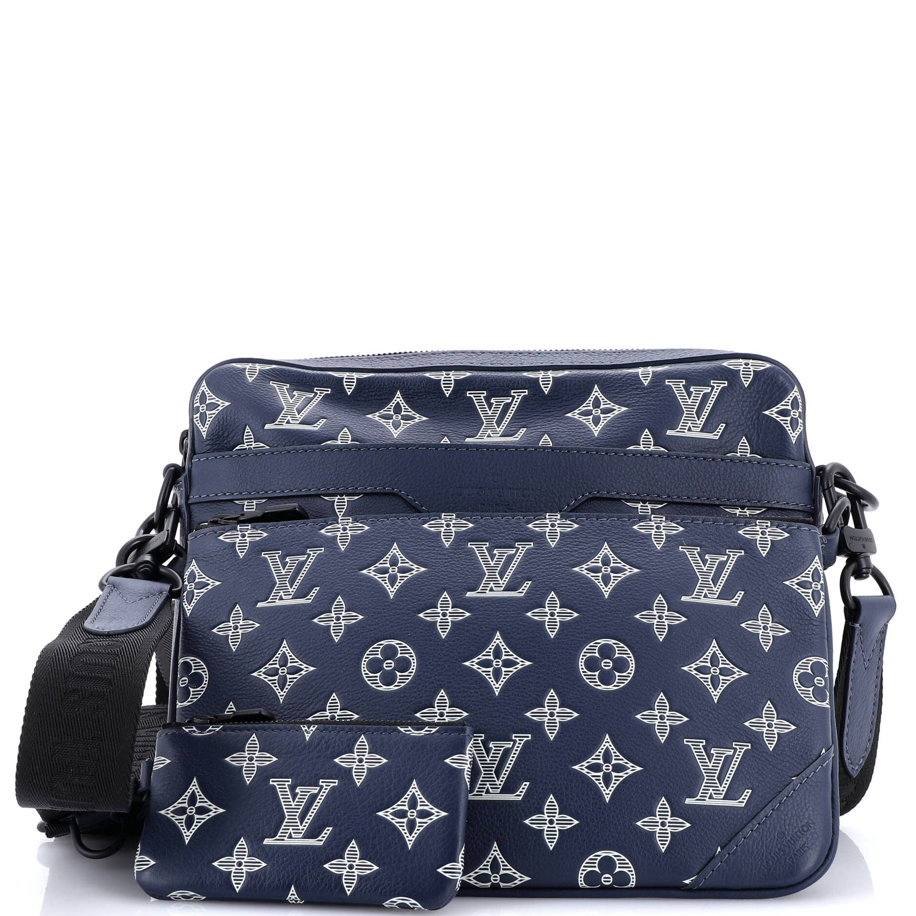 Trio Messenger Bag Monogram Shadow Leather