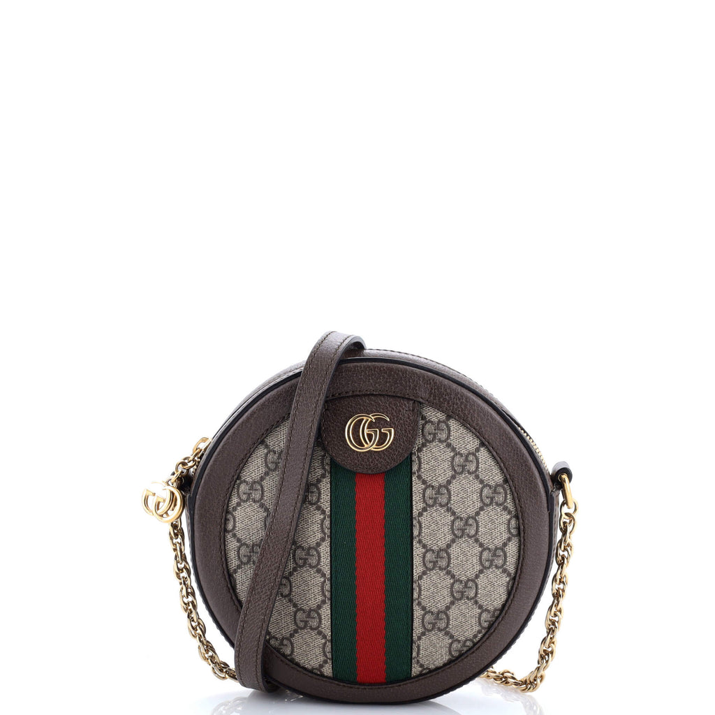 Ophidia Round Shoulder Bag GG Coated Canvas Mini