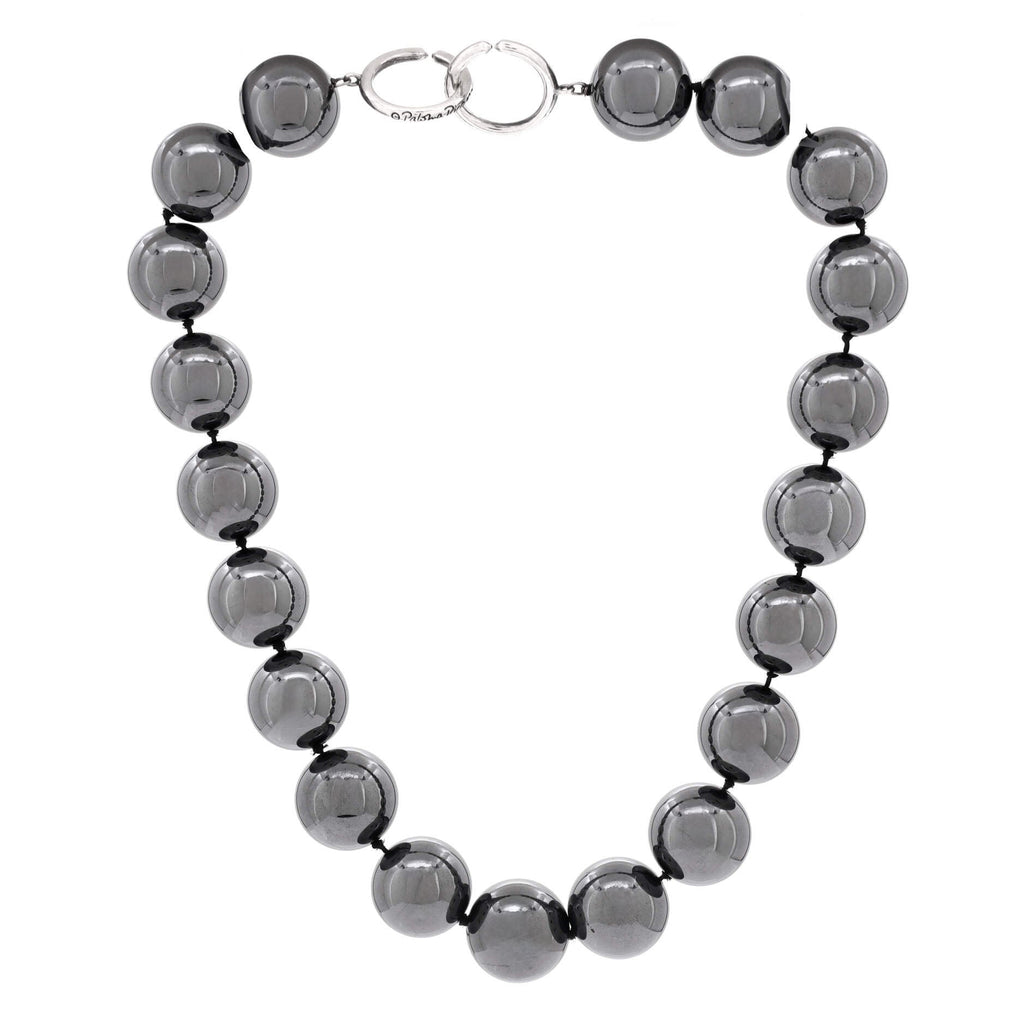 Paloma Picasso Beaded Choker Necklace Hematite