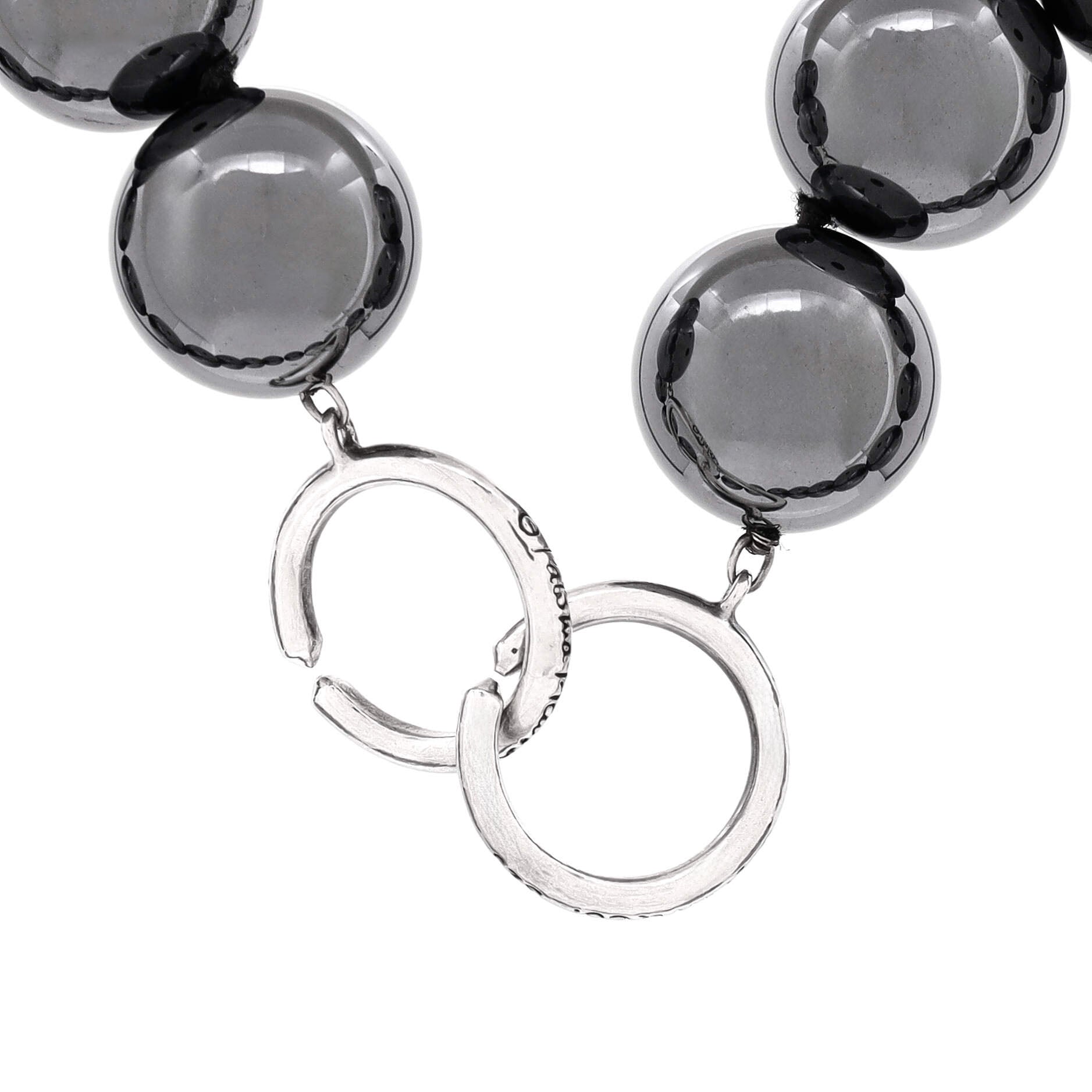 Paloma Picasso Beaded Choker Necklace Hematite