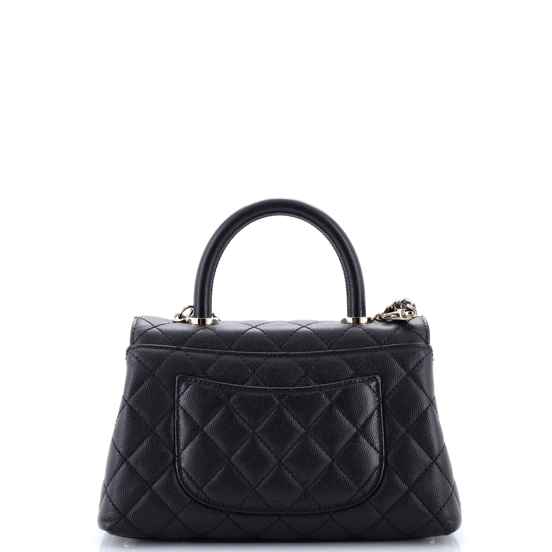 Coco Top Handle Bag Quilted Caviar Mini