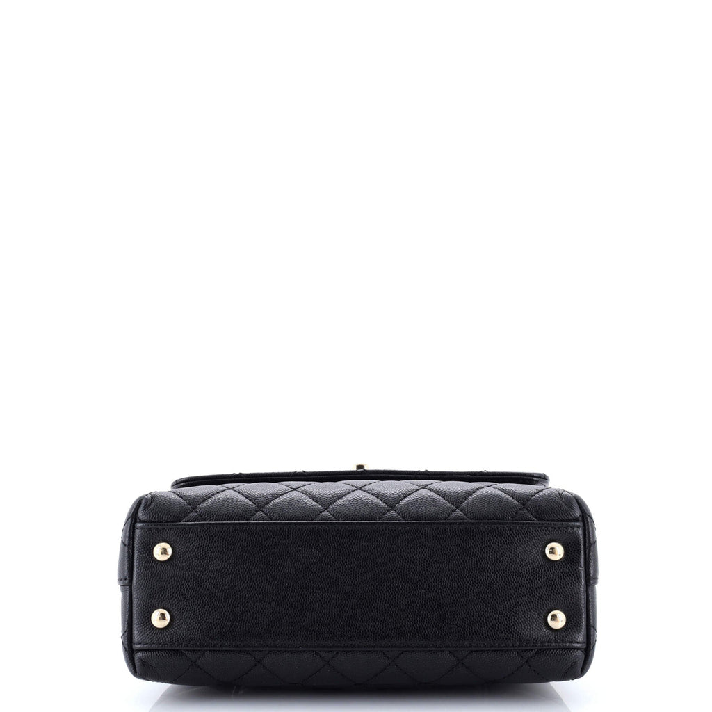 Coco Top Handle Bag Quilted Caviar Mini
