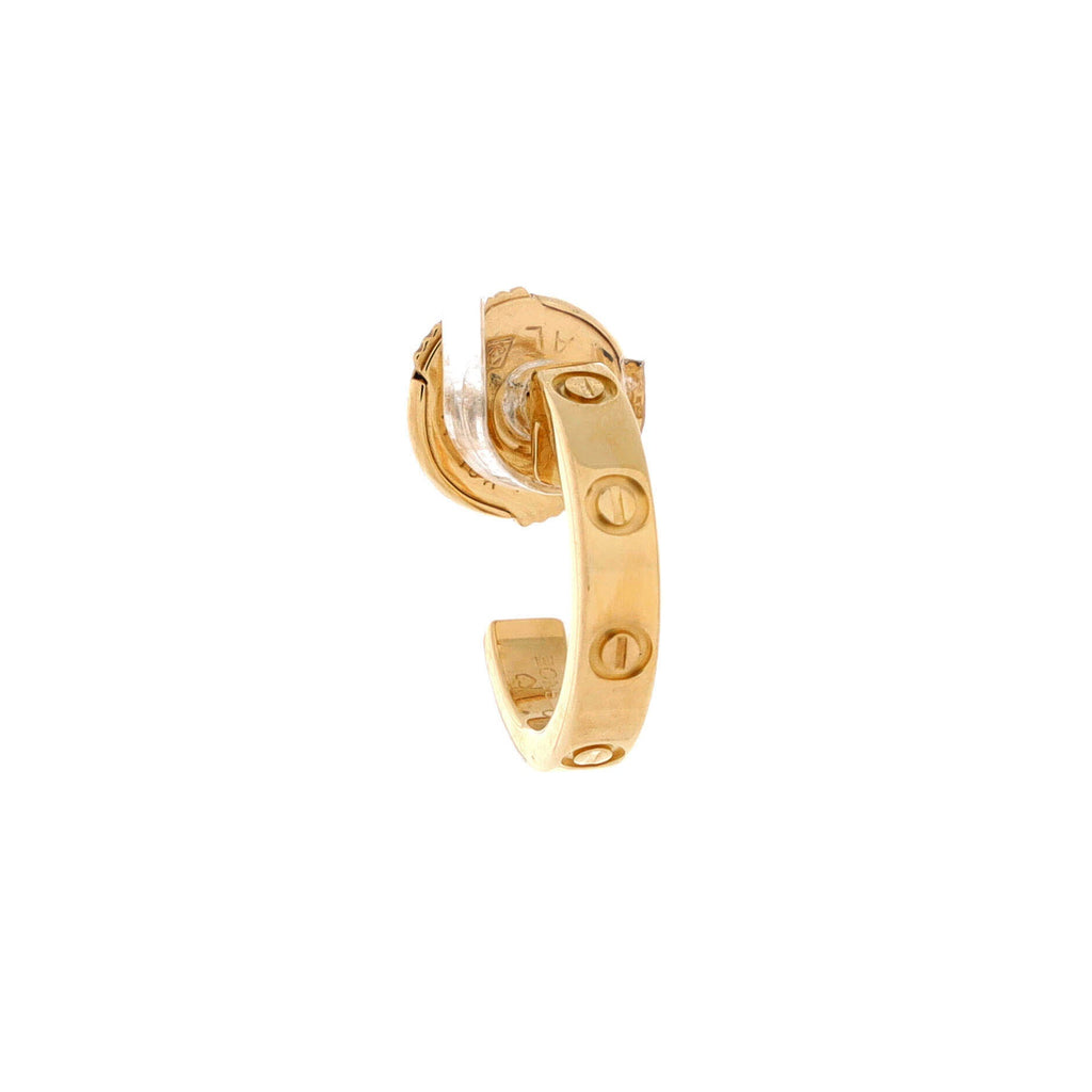 Love Hoop Earrings 18K Yellow Gold Small