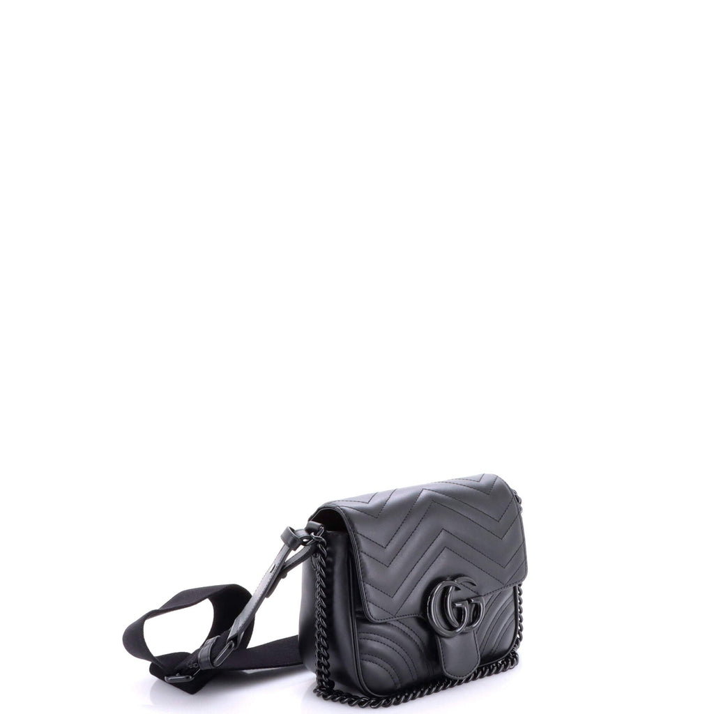 GG Marmont Convertible Flap Shoulder Bag Matelasse Leather Mini