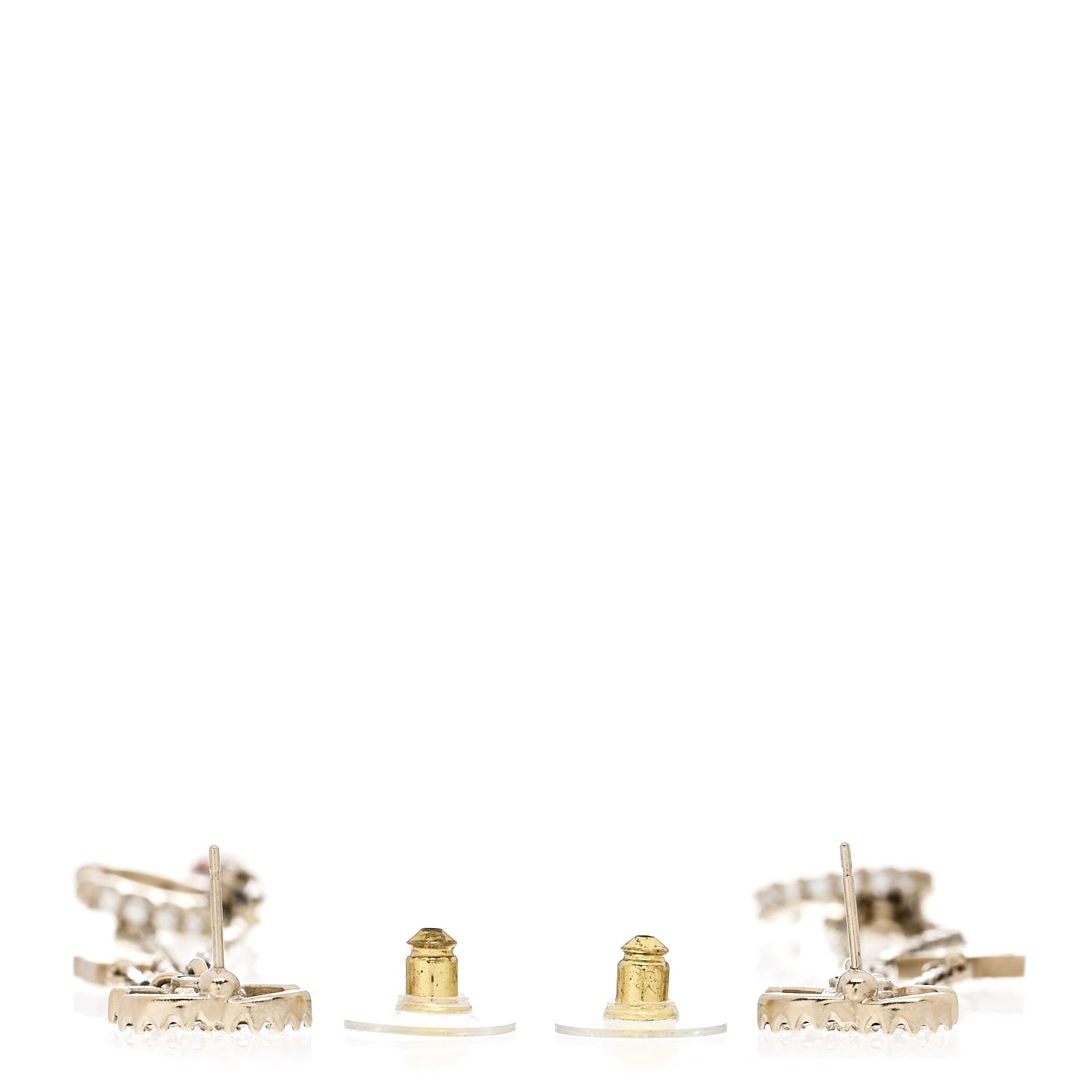 Crystal Star 5 Drop CC Earrings Gold