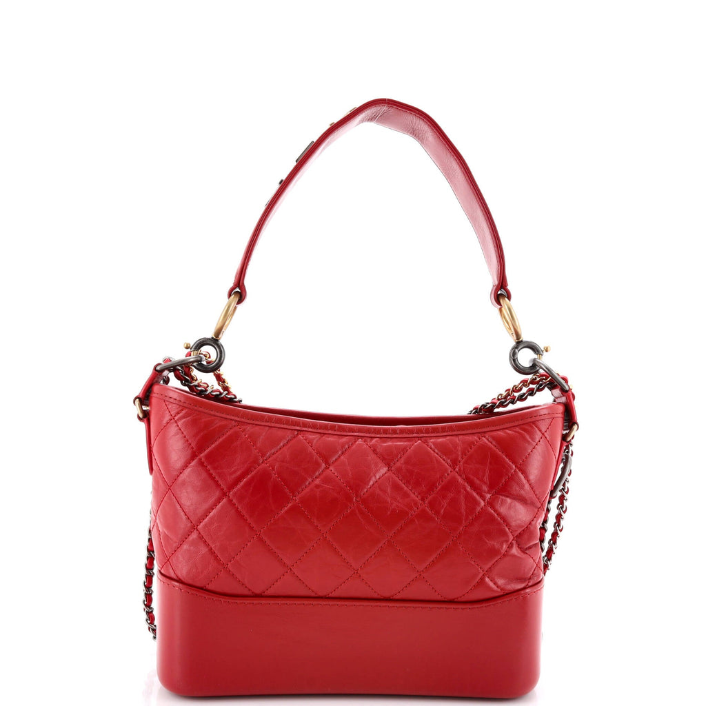 Gabrielle Hobo with Logo Handle Quilted Aged Calfskin Medium