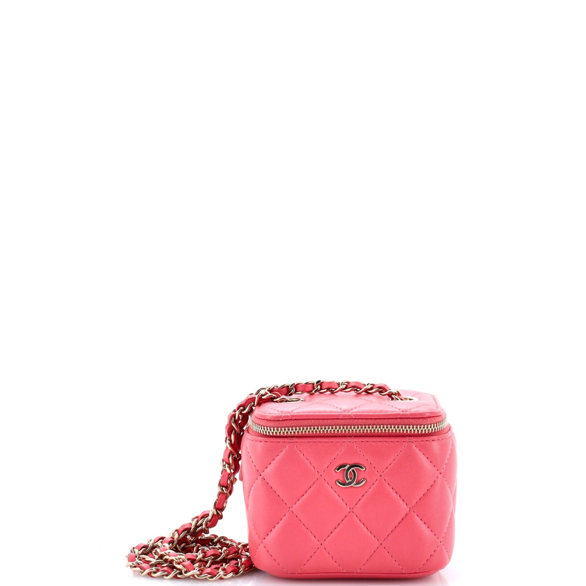 Classic Vanity Case with Chain Quilted Lambskin Mini