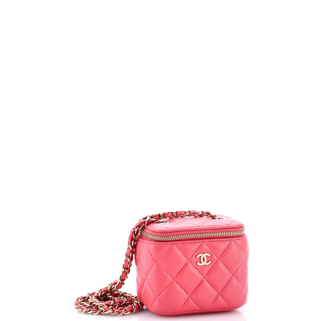 Classic Vanity Case with Chain Quilted Lambskin Mini