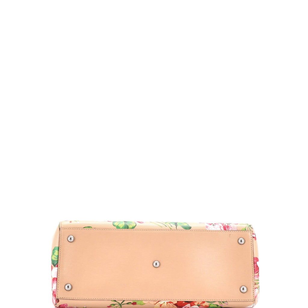 Bamboo Shopper Tote Blooms Print Leather Medium