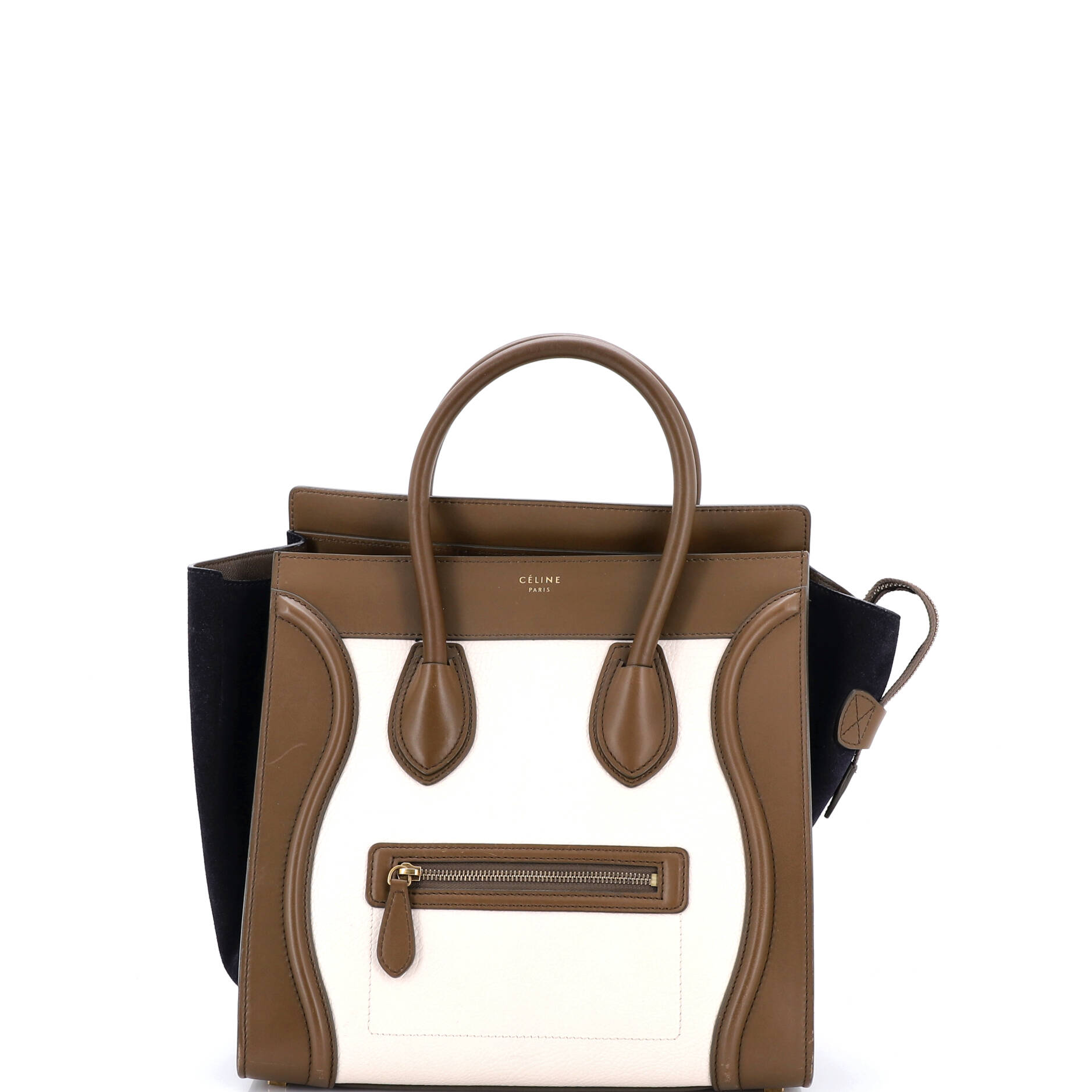 Tricolor Luggage Bag Leather Mini