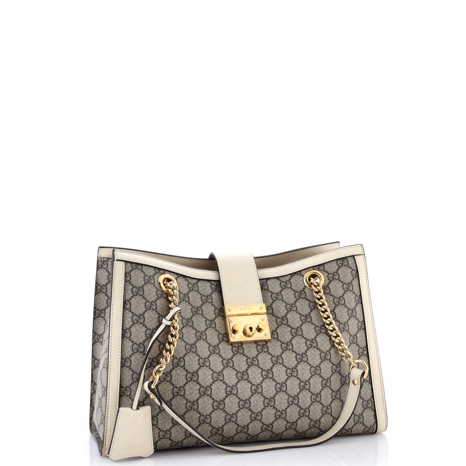 Padlock Chain Tote GG Coated Canvas with Leather Medium